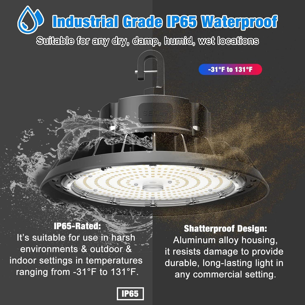 G GJIA Adjustable UFO LED High Bay Light 400W 0-10V Dimmable