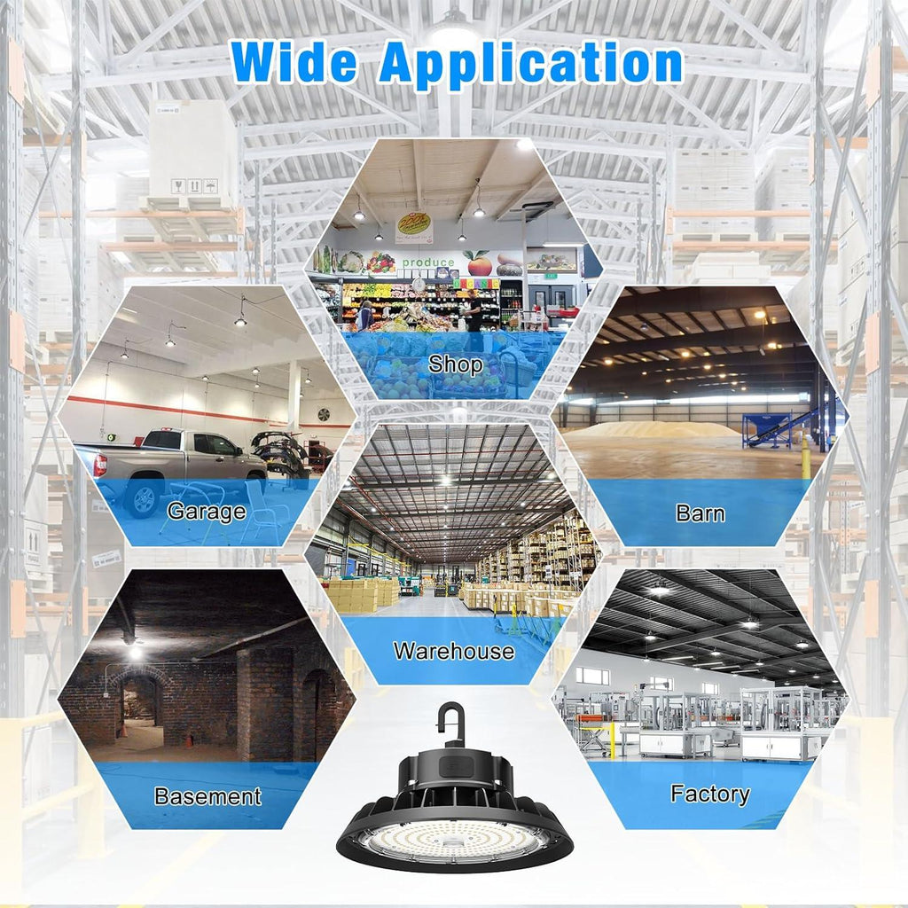 G GJIA Adjustable UFO LED High Bay Light 400W 0-10V Dimmable