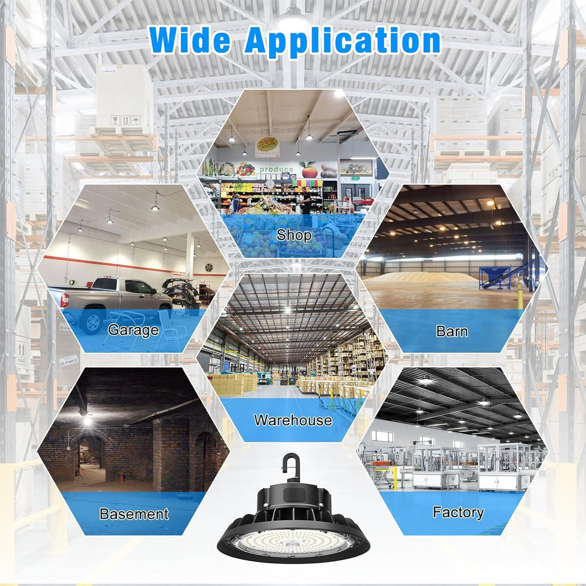 G GJIA Adjustable UFO LED High Bay Light 400W 0-10V Dimmable