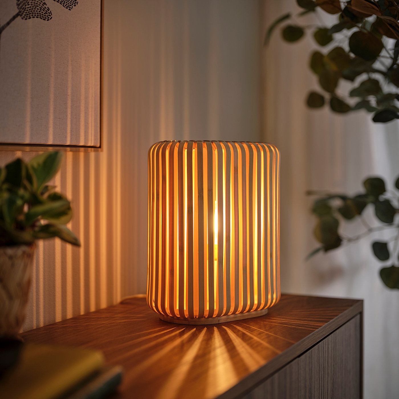 IKEA VARPTROSS Table Lamp Bamboo 25.4cm