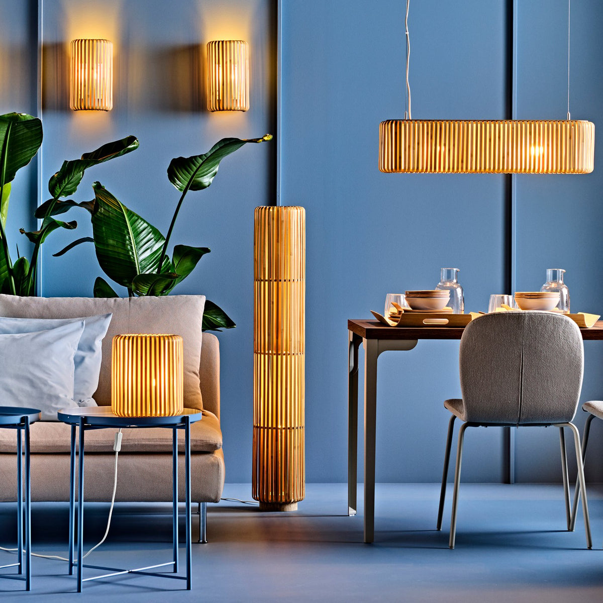 IKEA VARPTROSS Table Lamp Bamboo 25.4cm